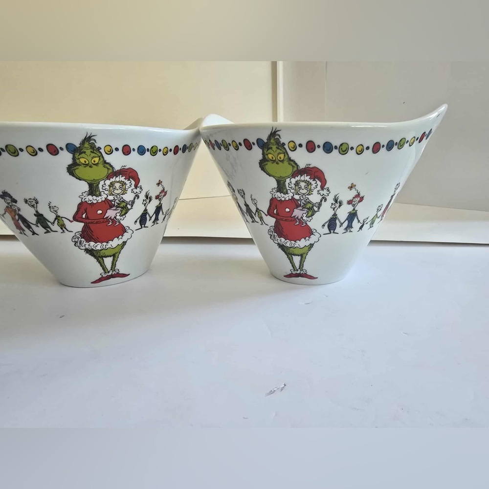 Set of Two How The Grinch Stole Christmas Ramen Bowls no chopsticks never used